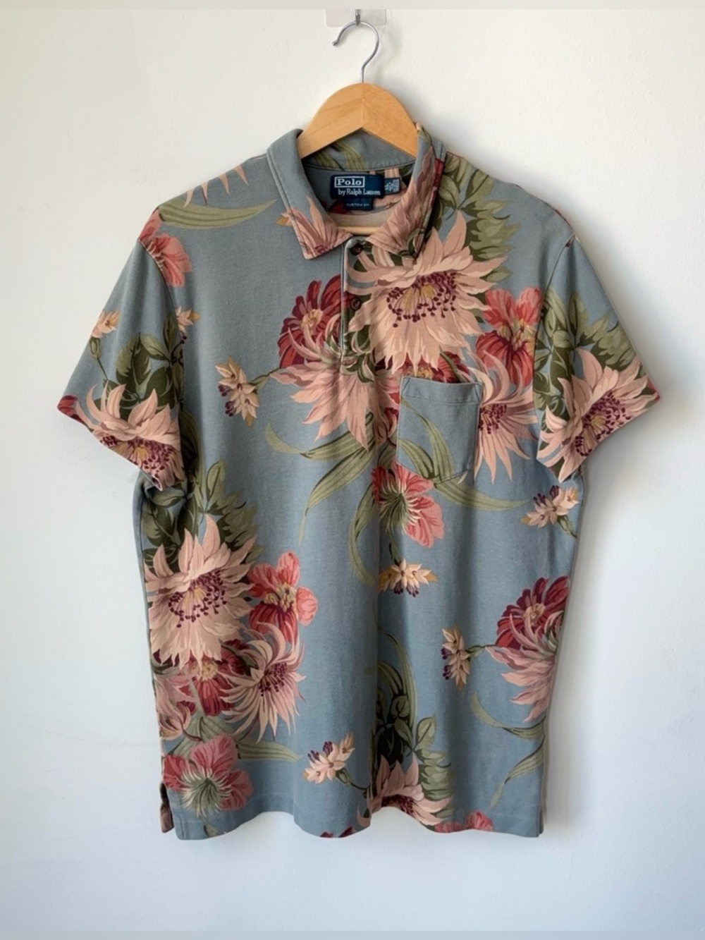Polo Ralph Lauren Floral Mesh Shirt Men’s XL Hawaiian Aloha Wildflower Print